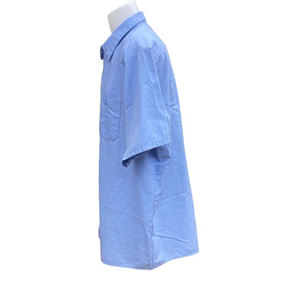 Red Kap Mens SS Shirt Blue XXL Cotton/Polyester Button-Down Collar Dual Pockets - Picture 6 of 9